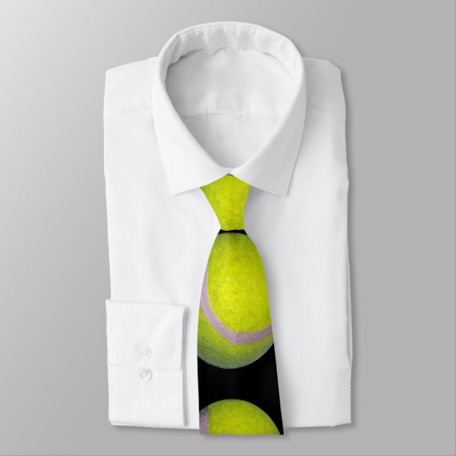 Cravate Motif de balle de tennis noir jaune, (Attaché)