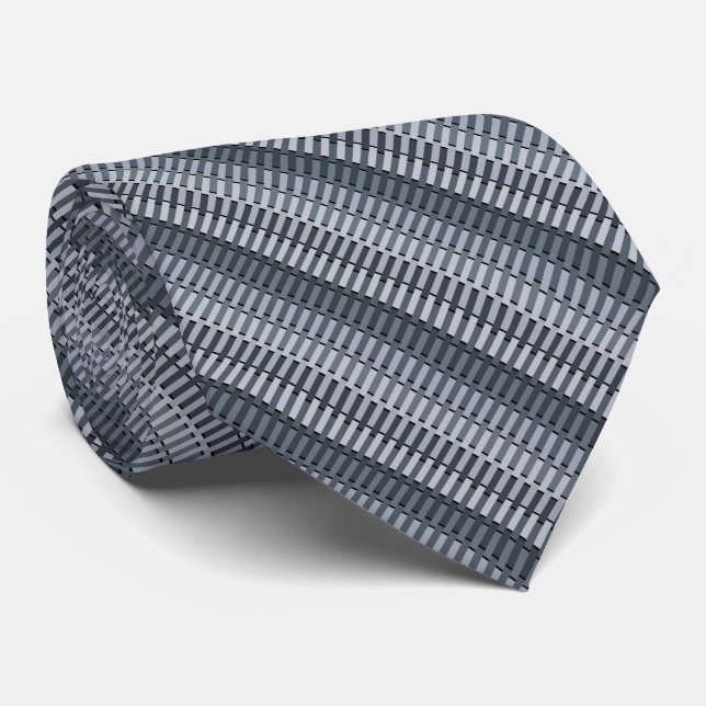 Cravate Motif de bande contemporaine gris espace (Roulé)