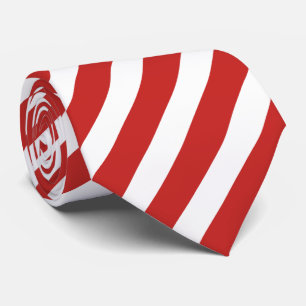 Cravate Motif de bande diagonale rouge et blanc