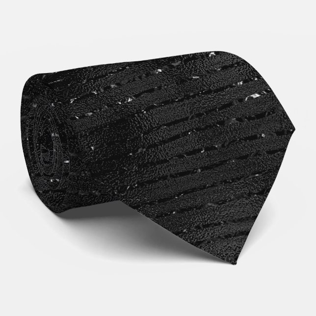 Cravate Motif de bandes de faux parties scintillant noir (Roulé)
