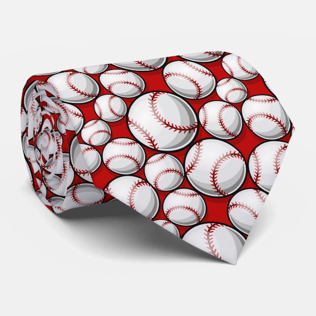 Cravate Motif de baseball Necktie (Roulé)