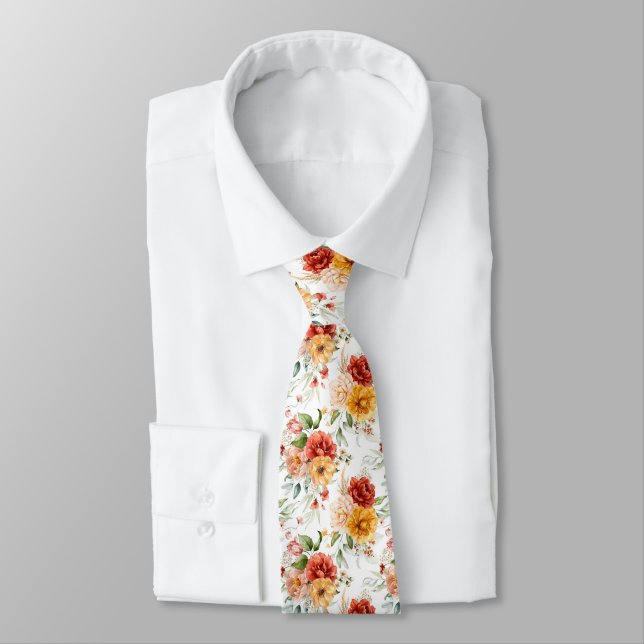 Cravate Motif de bouquet de fleurs Red Peony (Attaché)