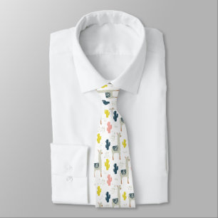 Cravate Motif de cactus et de lamas