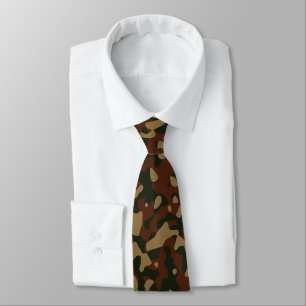 Cravate Motif de camouflage vert foncé, Brown et olive