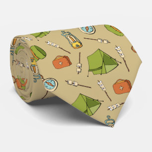 Cravate motif de camping cool carrelé