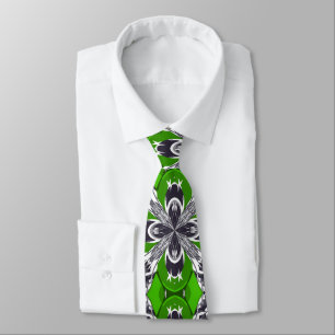 Cravate Motif de carreaux répétitifs vert printemps et bla