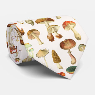 Cravate Motif de champignons vintages