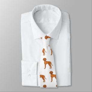 Cravate Motif de chien pointer dessin animé mignon Vizsla 