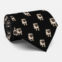 Motif de chiot carlin sur noir