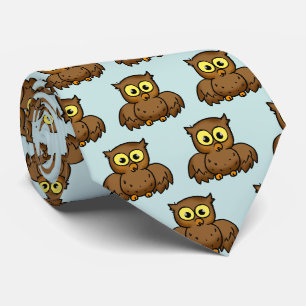 Cravate Motif de chouette de dessin animé mignon
