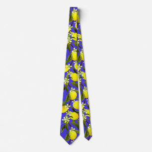 Cravate Motif de citron sicilien fort