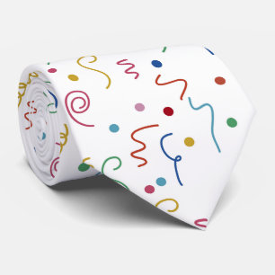 Cravate Motif de Confettis de Fête Colorés