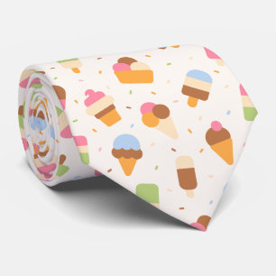 Cravate Motif de crème glacée, cône de crème glacée, Popsi