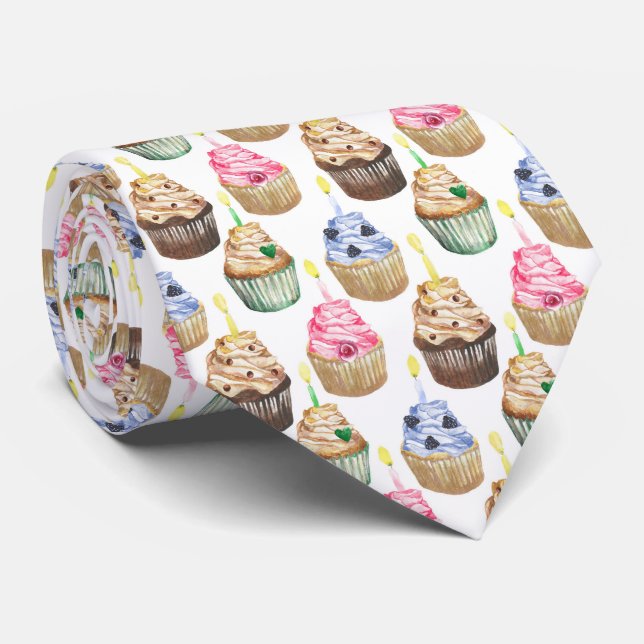 Cravate motif de cupcake de la petite épicerie (Roulé)