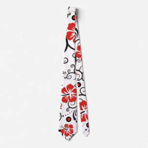 Cravate Motif de décoration Gecko Hibiscus + vos idées