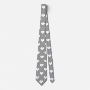 Cravate Motif de design à cœur d'amour Gris Cendre