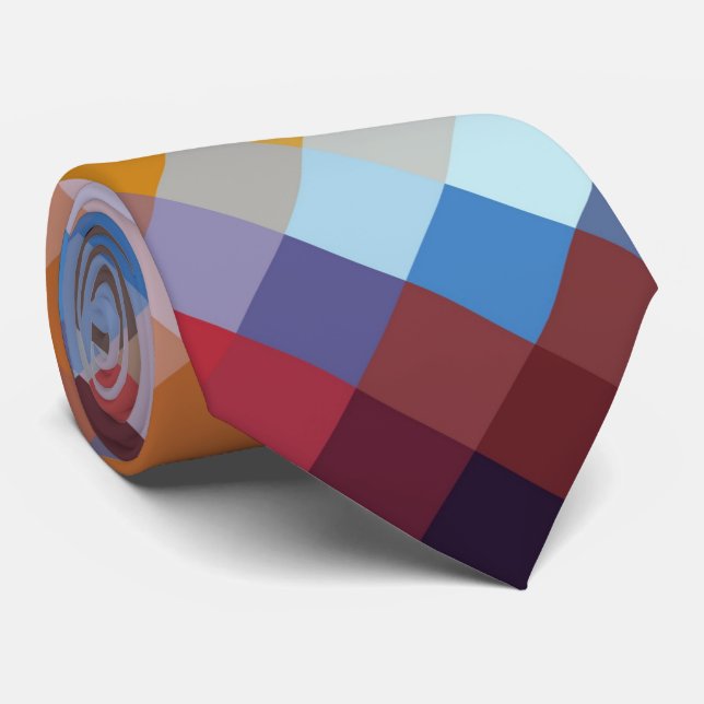 Cravate Motif de diamant géométrique moderne coloré #11 (Roulé)
