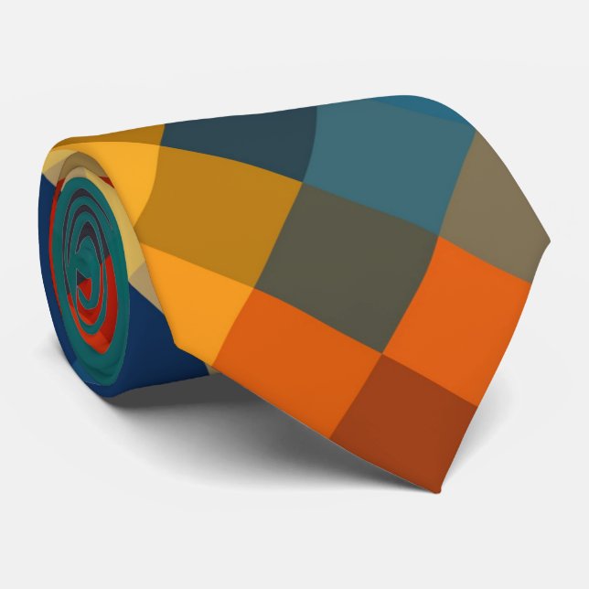 Cravate Motif de diamant géométrique moderne coloré #22 (Roulé)