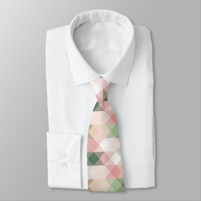 Cravate Motif de diamants géométrique Pastel élégant (Attaché)