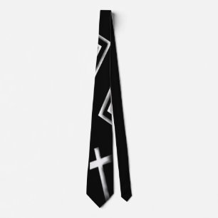 Cravate motif de dos et de croix blanches et diama