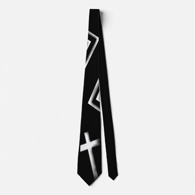 Cravate motif de dos et de croix blanches et diama (Devant)