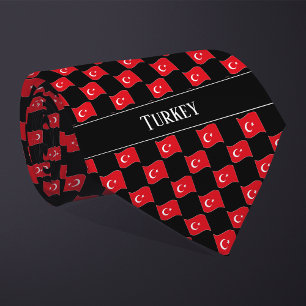 Cravate Motif de drapeau ondulé de la Turquie 