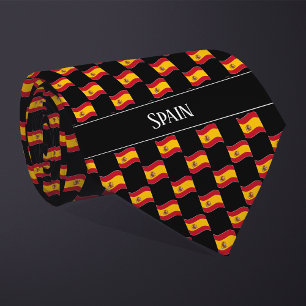 Cravate Motif de drapeau ondulé d'Espagne