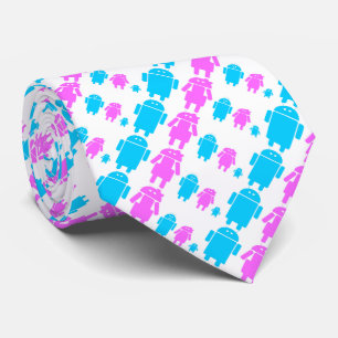 Cravate Motif de famille de robot mignon
