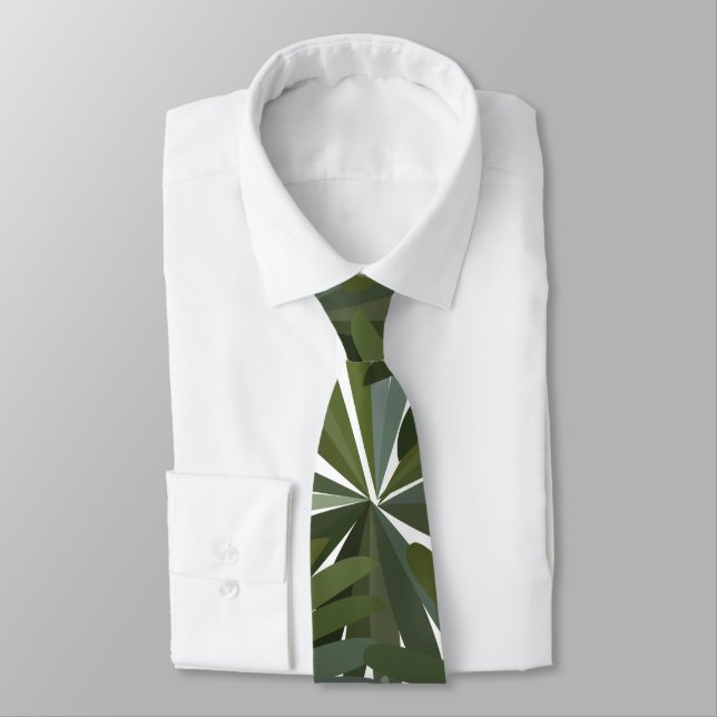Cravate Motif de feuilles vertes (Attaché)