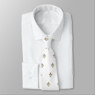 Cravate Motif de Fleur de Lis Checkered