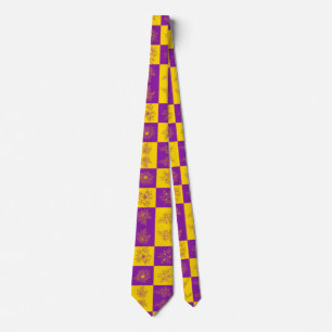 Cravate Motif de fleurs de Parties scintillant violet et o