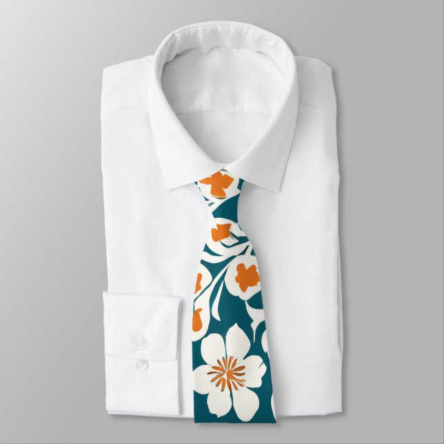 Cravate Motif de fleurs décoratives texturées (Attaché)