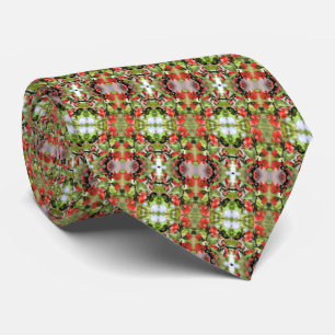Cravate Motif de fleurs rouges de coing