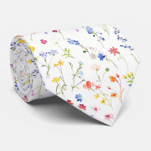 Cravate Motif de fleurs sauvages lumineuses