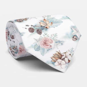 Cravate Motif de Foliage d'hiver