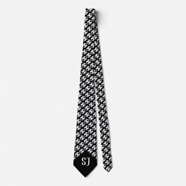 Cravate Motif de football| Monogramme Sport (Devant)