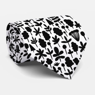 Cravate Motif de forme d'arbre et de feuille 051017 - Noir