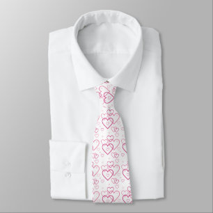 Cravate Motif de formes de cœur roses - Saint-Valentin