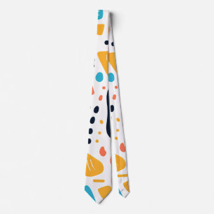 Cravate Motif de formes organiques de style Memphis abstra
