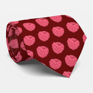 Cravate motif de framboise carrelé