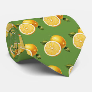 Cravate Motif de fruits au citron carrelé