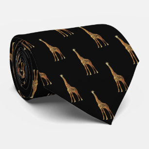Cravate Motif de girafe sur le noir