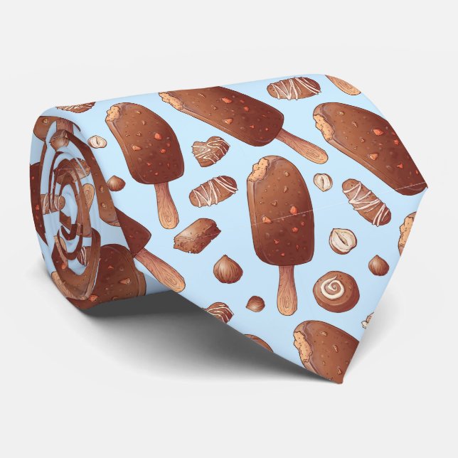 Cravate motif de glace carrelé cool (Roulé)