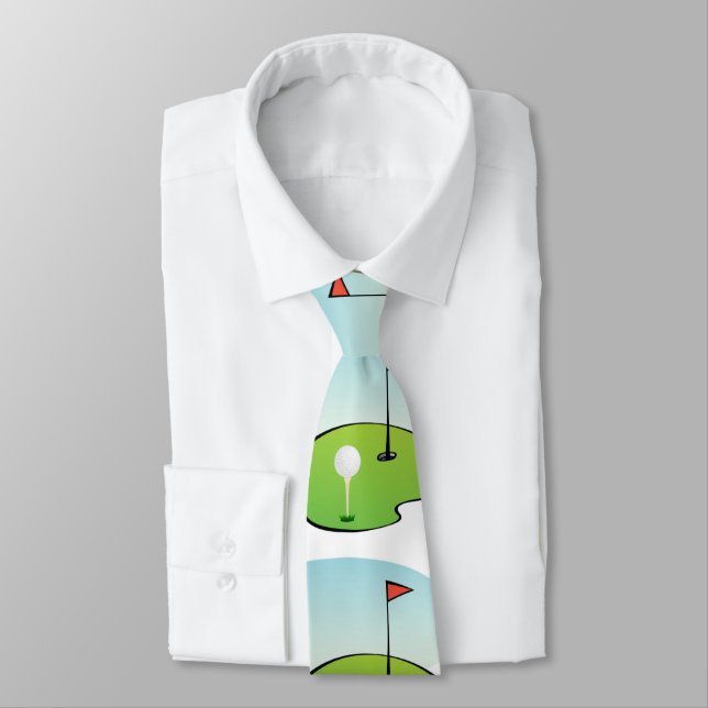 Cravate Motif de golf amusant (Attaché)