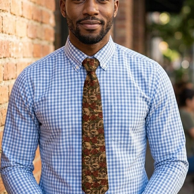 Cravate Motif de graffitis Rose et crâne (Créateur téléchargé)