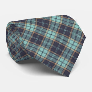 Cravate Motif de Jacquard rustique Brown bleu Tartan Plaid