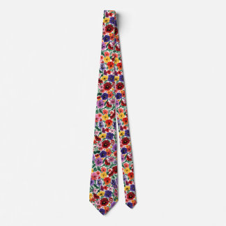 Cravate Motif de jardin floral de pensées printanières lum