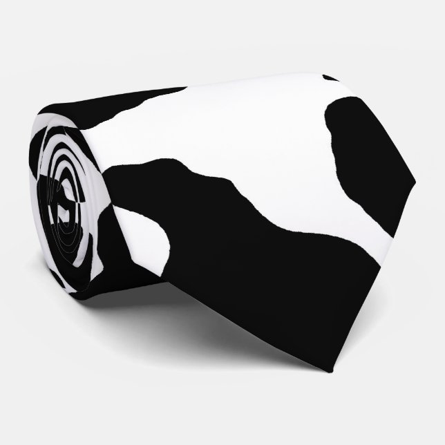 Cravate Motif de la peau de vache noire (Roulé)