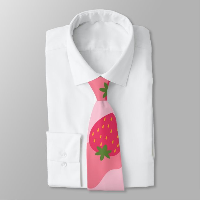 Cravate motif de la vache à fraise kawaii (Attaché)