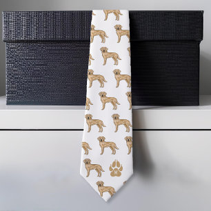 Cravate Motif de Labrador Retriever jaune avec monogramme 